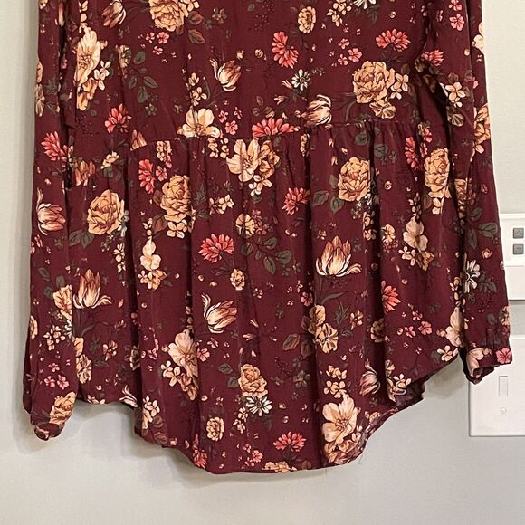 Torrid Top Lace Trim Babydoll Tunic Textured Stretch Rayon Floral Blouse 2X‎ EUC - Picture 7 of 12